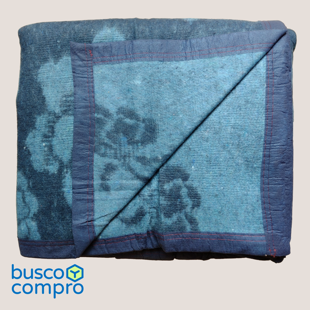 Frazada Campolindo / 2 plazas / Golden Jacquard Flores / Marca: Doral / Tonos: azul y celeste.