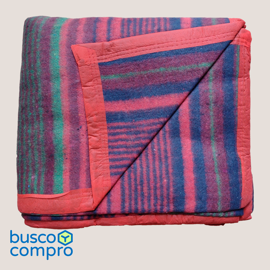 Frazada Campolindo / 2 plazas / New Silver / Marca: Doral / Tonos: verde, rojo, burdeo y azul.